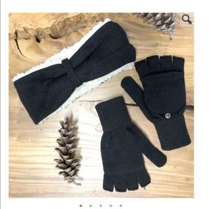 NWT Bearpaw combo set: headband and pop-top glove